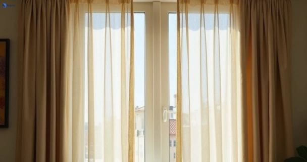 Dull dusty drapes in lara-vic before professional cleaning